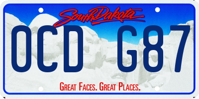 SD license plate 0CDG87