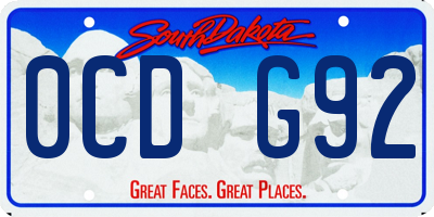 SD license plate 0CDG92