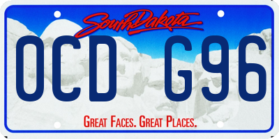 SD license plate 0CDG96