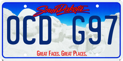 SD license plate 0CDG97
