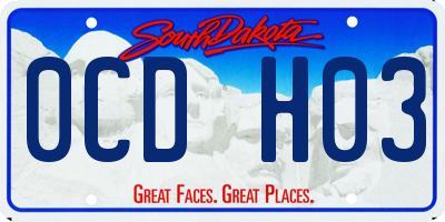 SD license plate 0CDH03