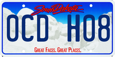 SD license plate 0CDH08