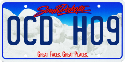 SD license plate 0CDH09