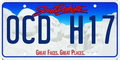 SD license plate 0CDH17