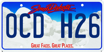 SD license plate 0CDH26