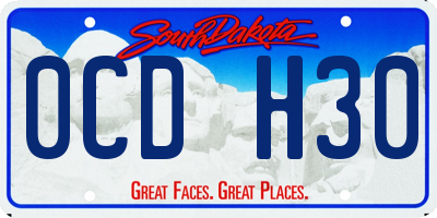 SD license plate 0CDH30