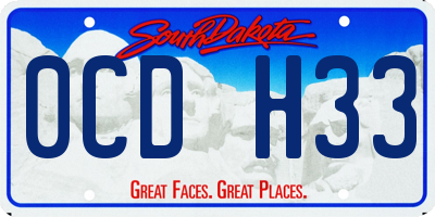 SD license plate 0CDH33