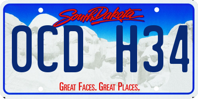 SD license plate 0CDH34