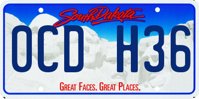 SD license plate 0CDH36
