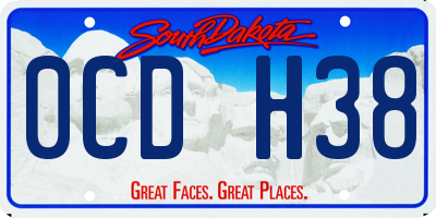 SD license plate 0CDH38
