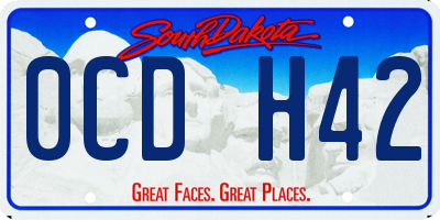 SD license plate 0CDH42