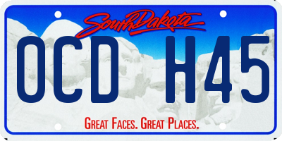 SD license plate 0CDH45