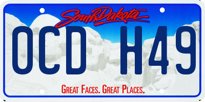 SD license plate 0CDH49