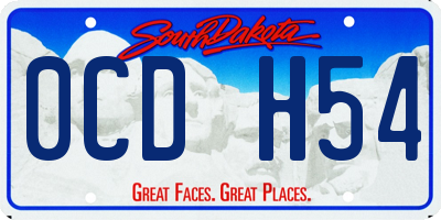 SD license plate 0CDH54