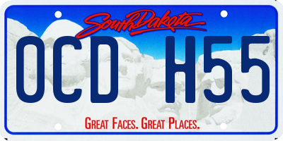 SD license plate 0CDH55