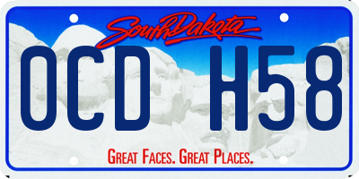 SD license plate 0CDH58