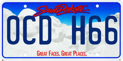 SD license plate 0CDH66