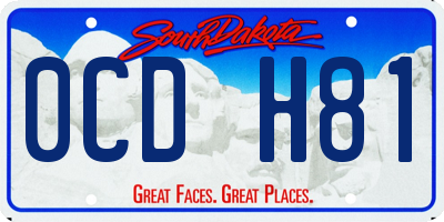 SD license plate 0CDH81