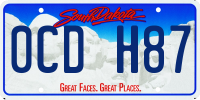 SD license plate 0CDH87