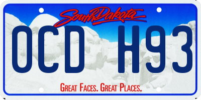 SD license plate 0CDH93