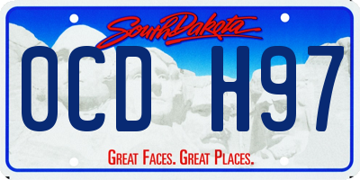 SD license plate 0CDH97