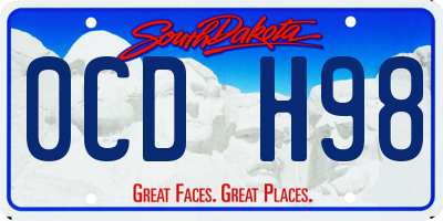 SD license plate 0CDH98