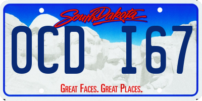 SD license plate 0CDI67