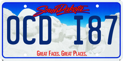 SD license plate 0CDI87