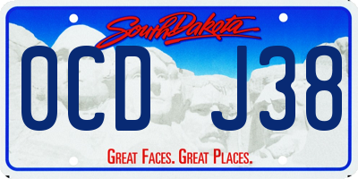 SD license plate 0CDJ38