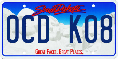 SD license plate 0CDK08