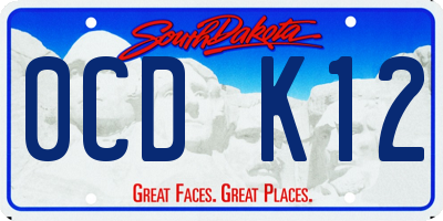 SD license plate 0CDK12