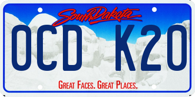 SD license plate 0CDK20