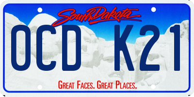 SD license plate 0CDK21