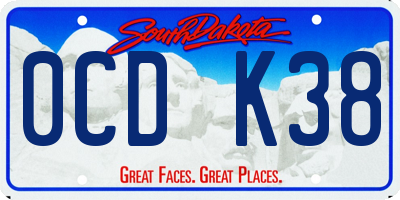 SD license plate 0CDK38