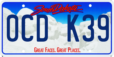SD license plate 0CDK39