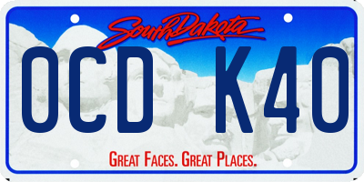 SD license plate 0CDK40