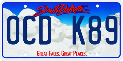 SD license plate 0CDK89
