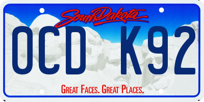 SD license plate 0CDK92