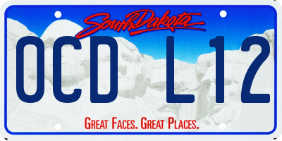 SD license plate 0CDL12