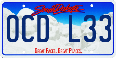 SD license plate 0CDL33
