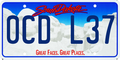 SD license plate 0CDL37