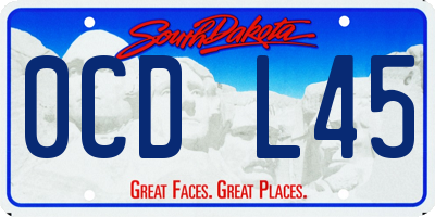 SD license plate 0CDL45