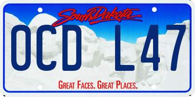 SD license plate 0CDL47