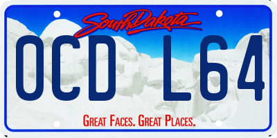 SD license plate 0CDL64
