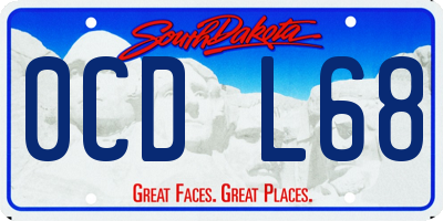 SD license plate 0CDL68