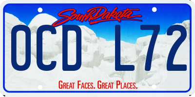 SD license plate 0CDL72