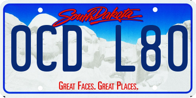 SD license plate 0CDL80