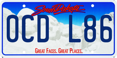 SD license plate 0CDL86