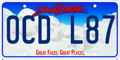 SD license plate 0CDL87