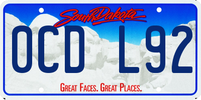 SD license plate 0CDL92